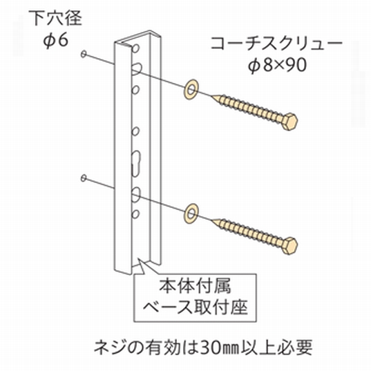 ホスクリーン腰壁用物干取付パーツ HP-6~(HC/HD型対応)