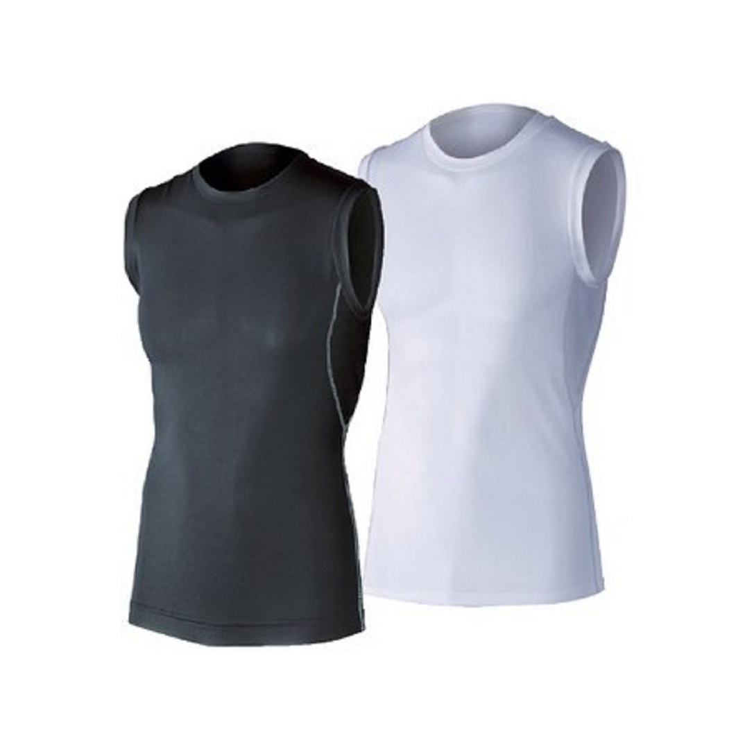 BT冷感 消臭ノ-スリ-ブクル-ネック ブラック・ホワイト