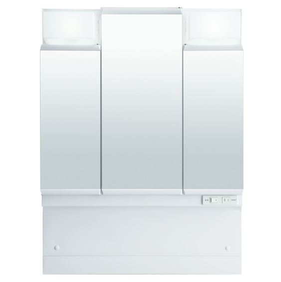 LIXIL INAX ミラーキャビネット(オフトシリーズ) 間口750 三面鏡全収納 LED照明(全高1850mm用)