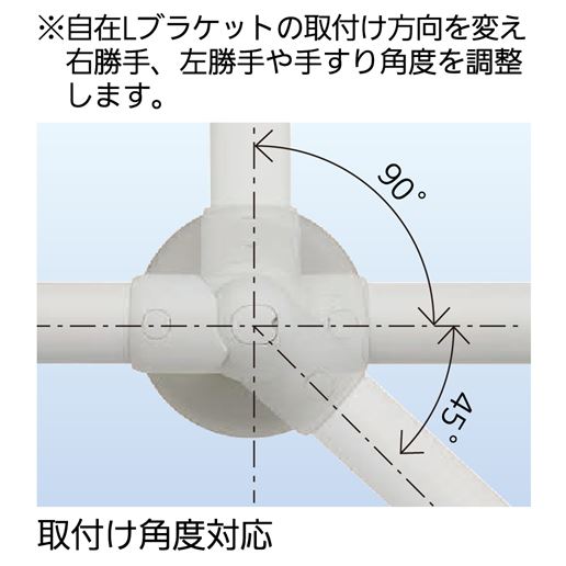 浴室用手摺 ソフトアクアレール L型自在ハンド