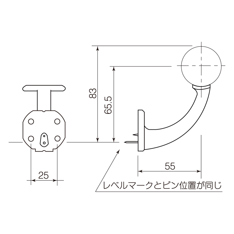 35φ壁半受ブラケット D-267