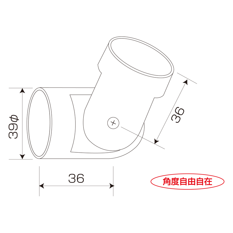 35φ丸棒コーナー金具 D-114