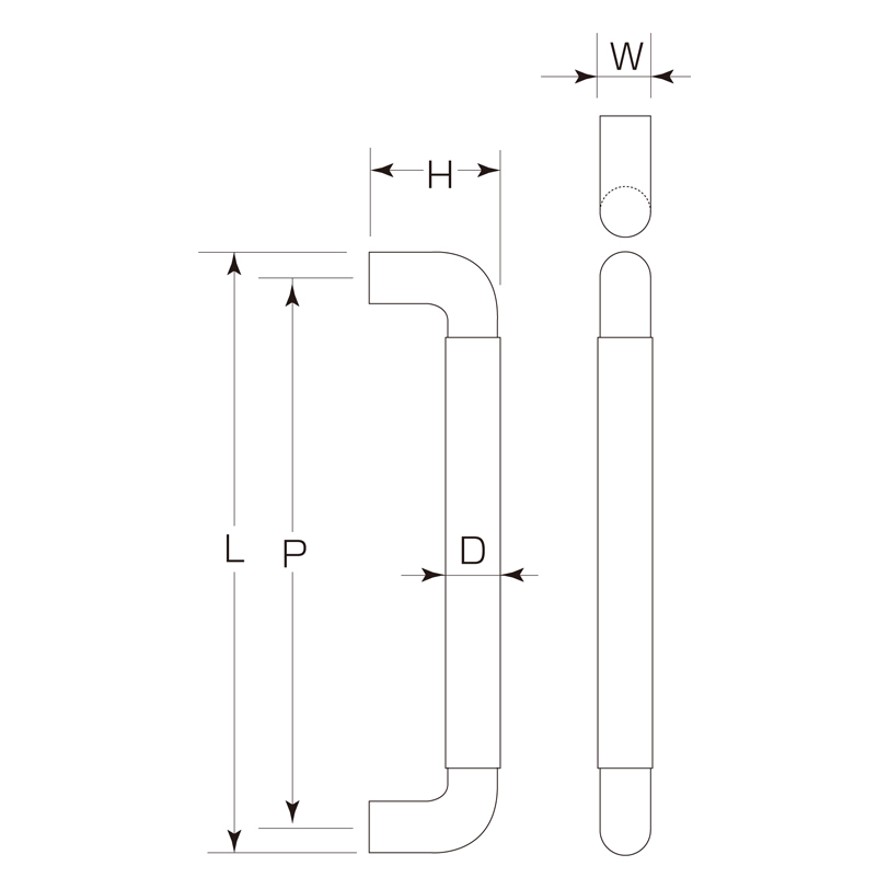 フィットハンドル(両面用)(座無)(24φ) W-013