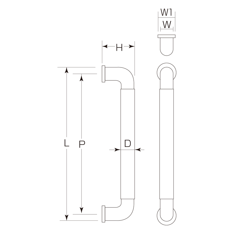 フィットハンドル(両面用)(座付)(24φ) W-013Z