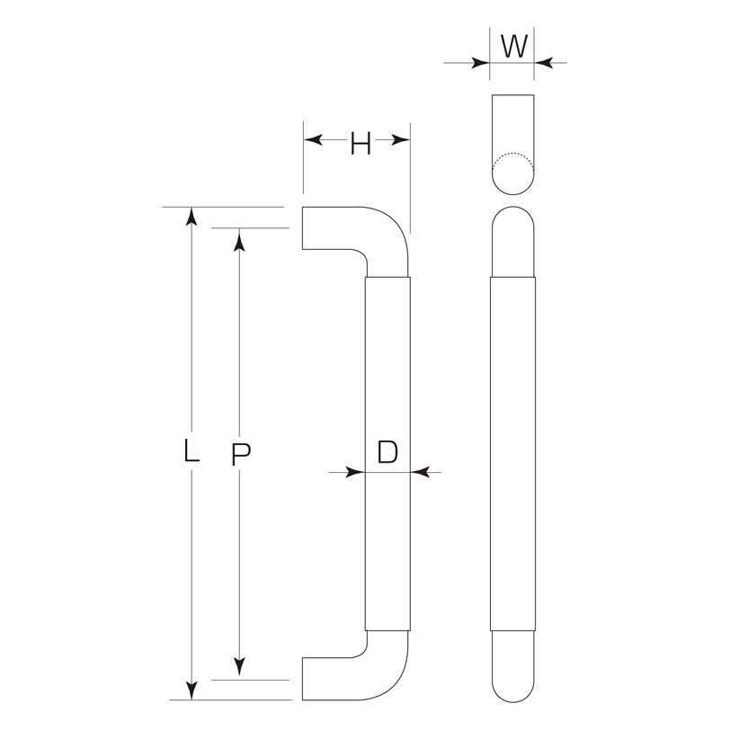 ツルギハンドル(片面用)(24φ) W-014