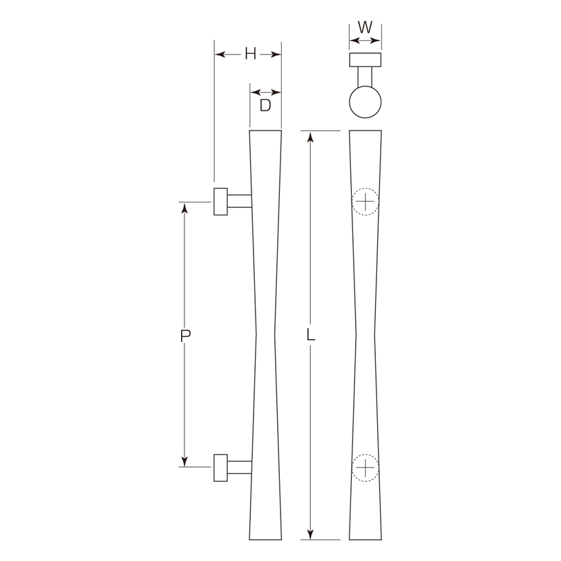クロウッド 瀬戸ハンドル(両面用)(40φ) W-550