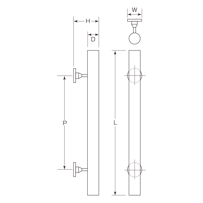 クロウッド 伊賀座付取手(35φ) W-160