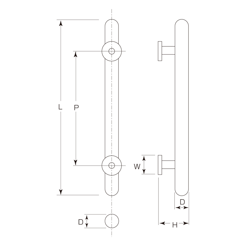 マイウッド サキマルハンドル(両面用)(30φ) W-321