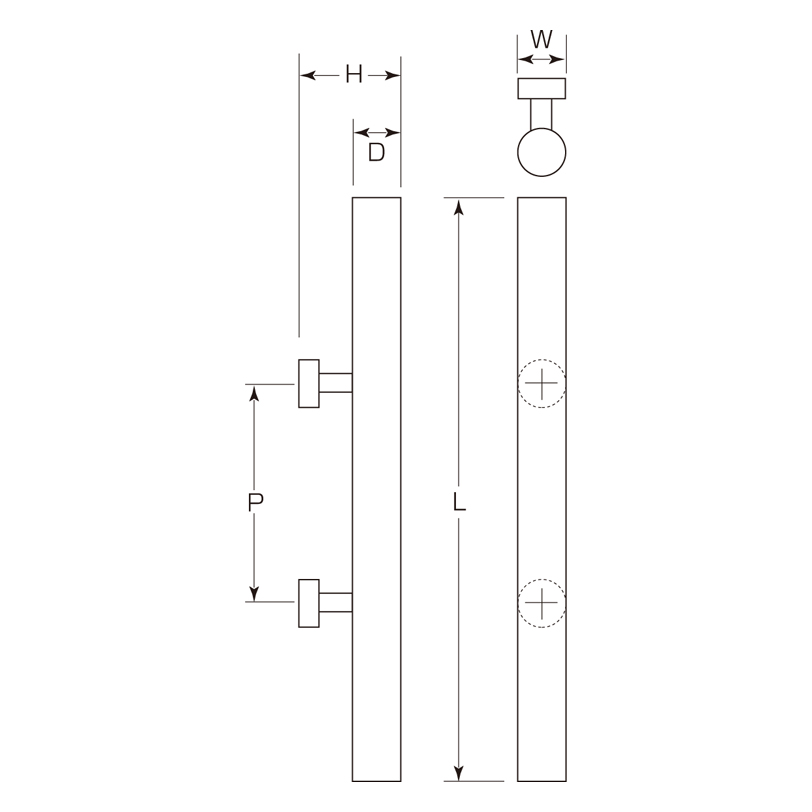 タモウッド 丸棒ハンドル(25φ) W-326