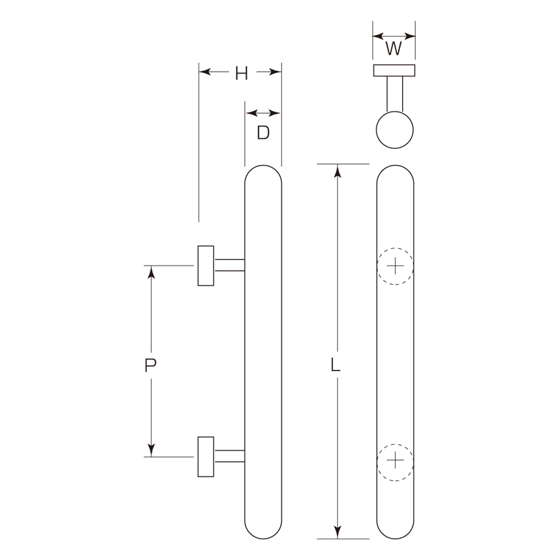 タモウッド サキマルハンドル(両面用)(30φ) W-309