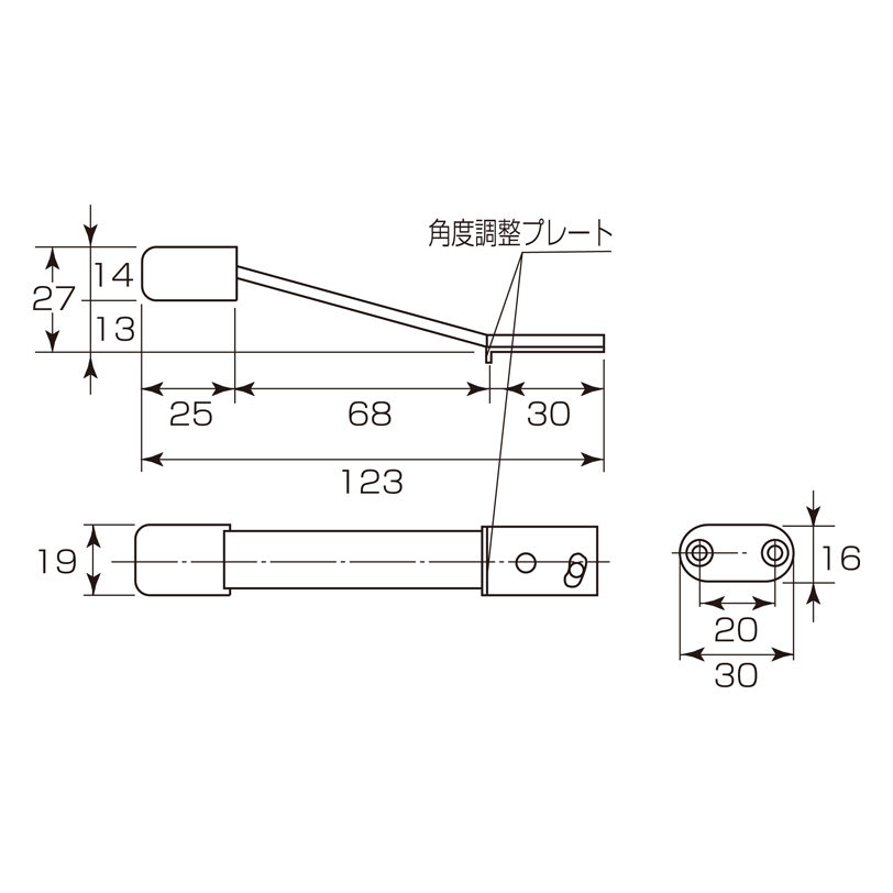 ステンレス マグスパ戸当(マグネット式) S-322