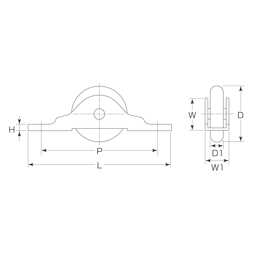 スガツネ工業　ＳＵＳ製重量用戸車枠無Ｌ型　２０００２４７８３　ＪＳ３２５−２００Ｌ　１個 （メーカー直送） - 4