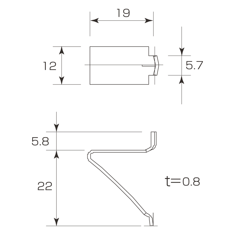 ステンレス棚柱用受 S-245