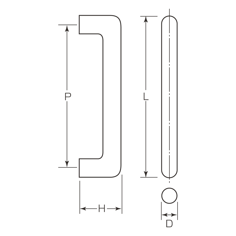 タモウッド タモ丸棒ハンドル(裏ビス) W-327