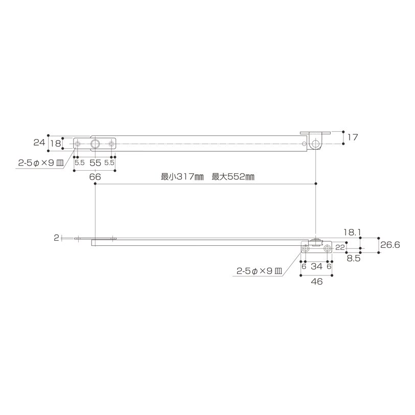 アルミ ドアストッパー(面付型) A-270