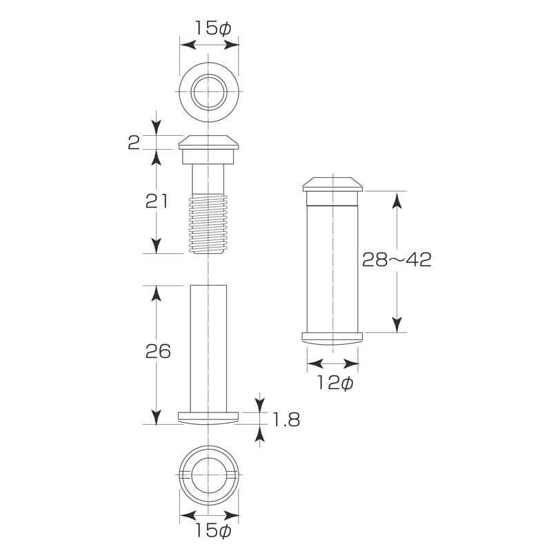 真鍮　ドアーアイ6R-28
