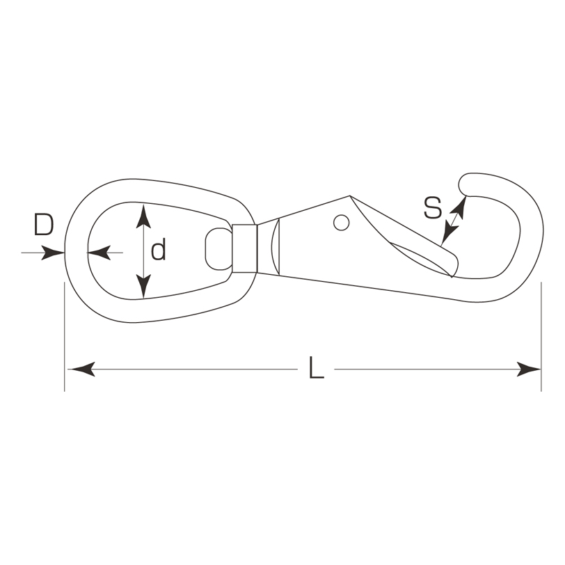 MMA A10 ステンレス スイベルスナップ＜A＞ MMA A10 丸喜金属 モデル：A-1 D：5mm  業務用建材・建築資材の通販サイト【ソニテック】