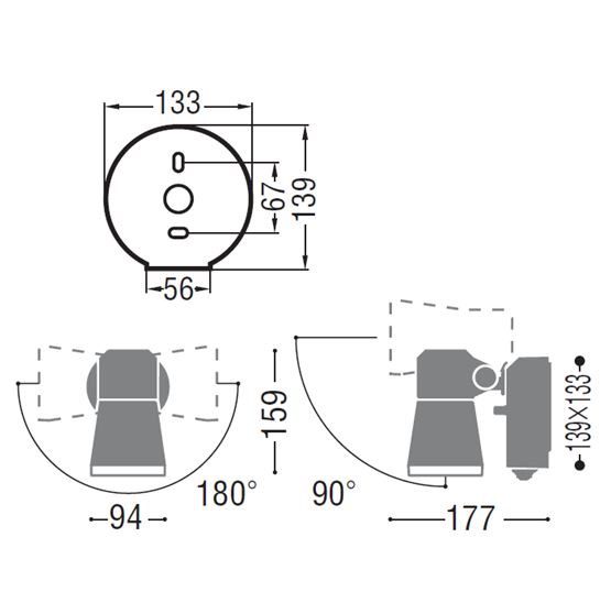 アウトドアスポット 白熱球60W相当 電球色 防雨型散光人感センサー