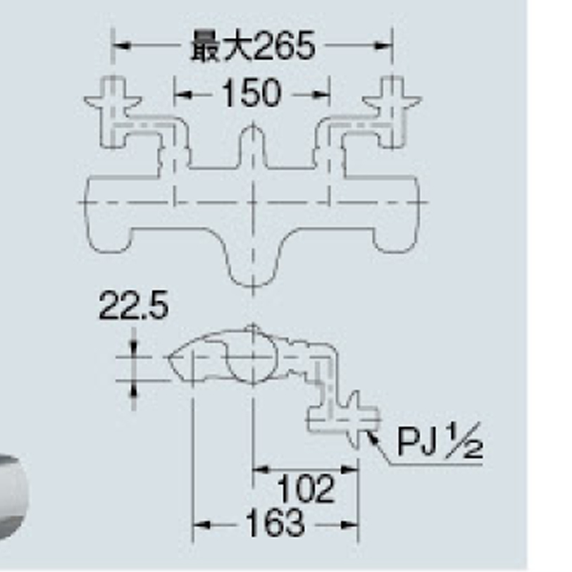 カクダイ サーモスタットシャワー混合栓 逆配管 173-136 - 3