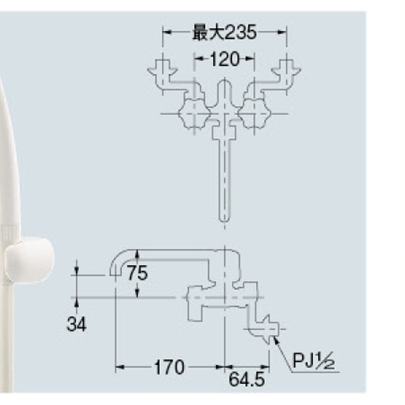 2ハンドルシャワー混合栓 1378S