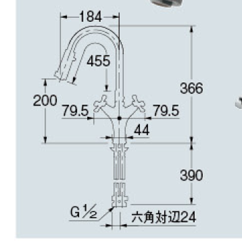 2ハンドル混合栓（シャワーつき） 150-450 カクダイ 業務用建材・建築資材の通販サイト【ソニテック】