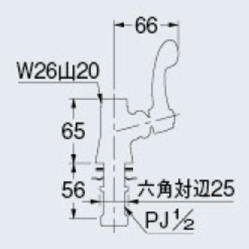 【廃番商品】厨房用立形自在水栓本体 700-797-13QR
