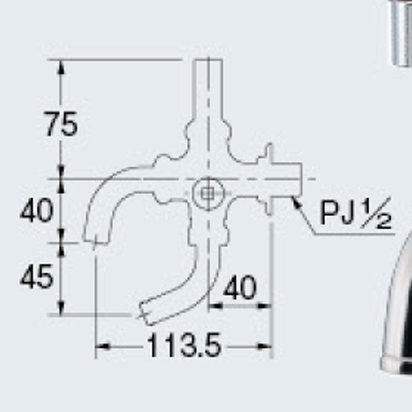 【廃番商品】共用万能ホ-ム双口水栓（凍結防止つき・レトロ） 寒冷地用 704-145-13