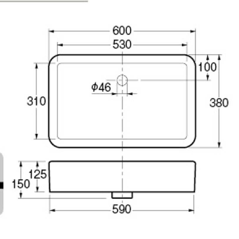 【廃番商品】角型洗面器 #DU-0455600000