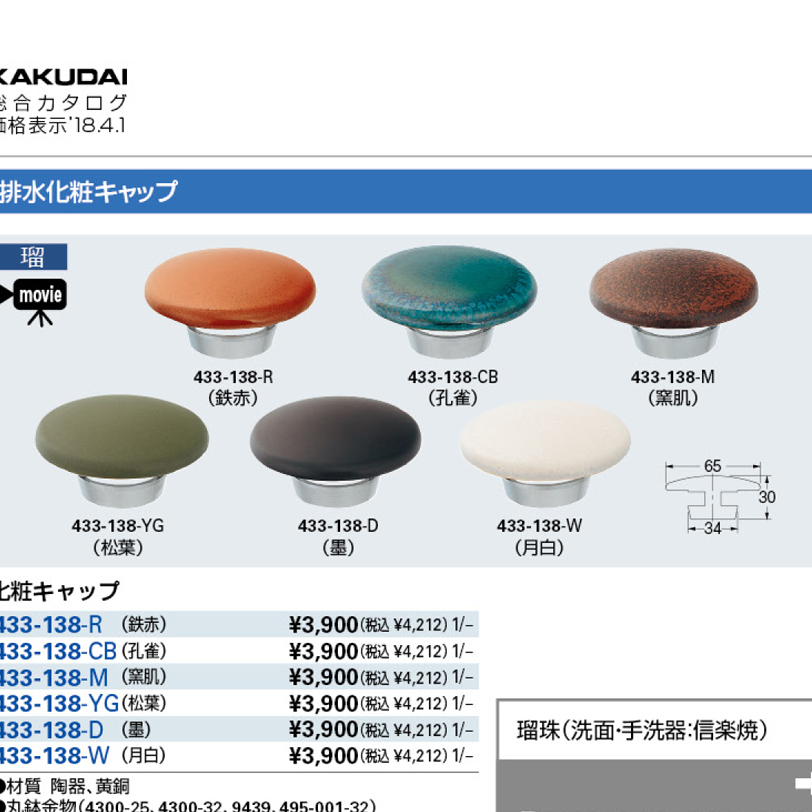 化粧キャップ 433-138 カクダイ 業務用建材・建築資材の通販サイト【ソニテック】