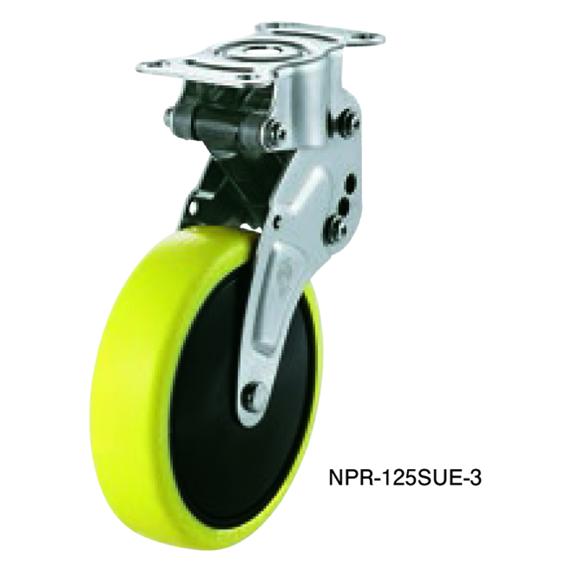 NPR-100SUES-2 緩衝器付キャスターポルテ NPR型 固定車プレート式（ストッパー付） NPR-100SUES-2 車輪径D(ｍｍ) 100  ユーエイ 車輪径D(mm) 100