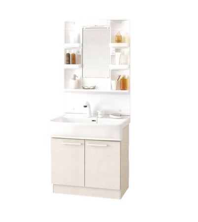 ノ-リツ 洗面化粧台 LT〈エルティ〉間口750㎜ 1面鏡 曇り止めヒ-タ-付  