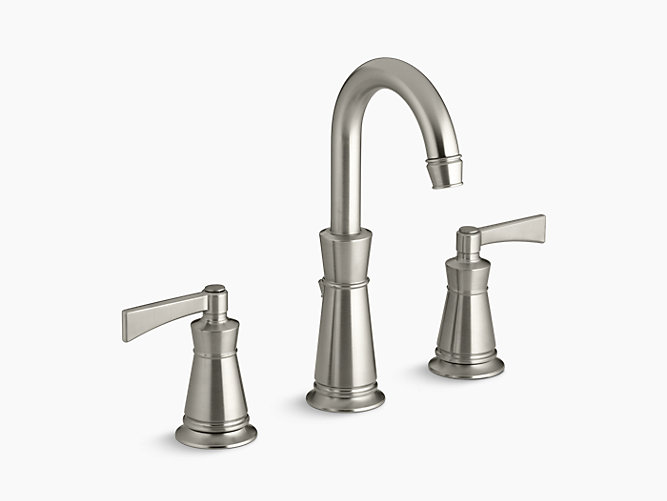 KOHLER アーチャー　2ハンドルワイドスプレッド 洗面用水栓 K-11076-4-BN 吐水D100XH159 バイブラントブラッシュドニッケル