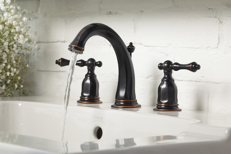 KOHLER ケルストン　2ハンドルワイドスプレッド 洗面用水栓 K-13491-4-2BZ 吐水D114X...