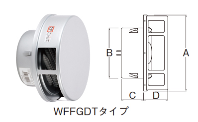 ワールド ステンレスフラット型フード付ガラリ (アミ付10メッシュ)φ100/φ150