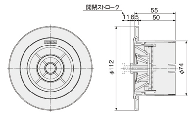 丸型レジスター KS-8955PR-SG 75φ