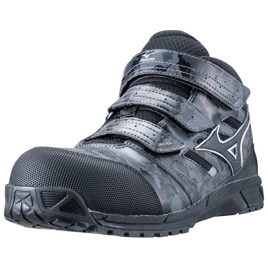 安全靴ワークシューズ オールマィティLS ミッドカット C1GA180209（ベルト） ダークグレー×ブラック　サイズ24.5~28.0、29.0（EEE）