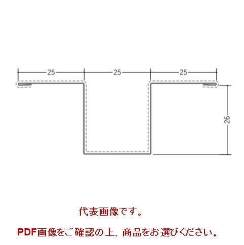 金属折曲げ 断熱材用ジョイナー カラー鉄板ハット型26/51 ホワイト・クリーム・ブラック 長さ1.82m