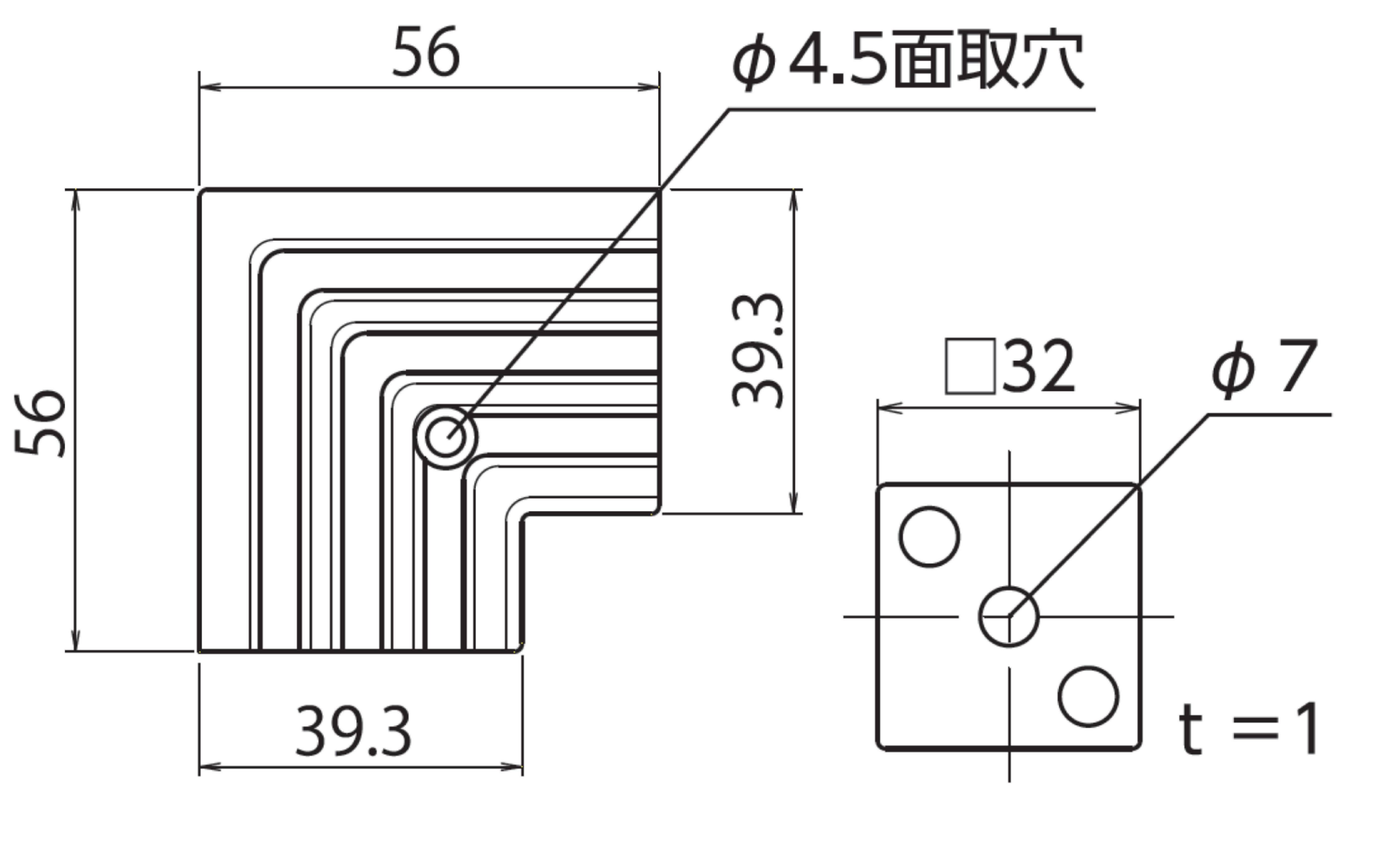 ノンスリップコーナーカバー38幅用 D288 ステン 出隅 日中製作所 業務用建材・建築資材の通販サイト【ソニテック】