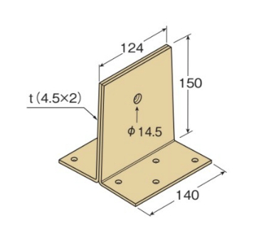 ｃマーク 柱脚金物 Gl Pb 太め釘zn65 8本付 打込みピンf14 1本付 業務用建材 建築資材の通販サイト ソニテック