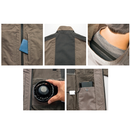 ベスト(空調服TMアジトペンタス) (男女兼用)カーキー SS～6L