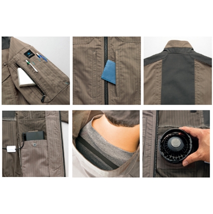 長袖ブルゾン(空調服TMアジトペンタス) (男女兼用)カーキー SS～6L