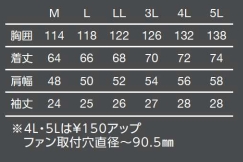 TR(トルネードラカン)冷却服 半袖ブルゾンTR2251-72-M～5L デニムブルー