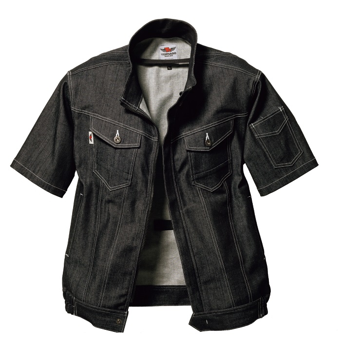 TR(トルネードラカン)冷却服 半袖ブルゾンTR2251-73-M～5L デヌムブラック