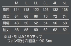 TR(トルネードラカン)冷却服 長袖ブルゾンTR3262-96-M～5L ブルー×シルバー
