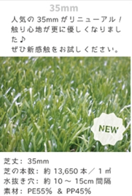 スーパー人工芝 芝丈20/35mm (幅1ｍ×長さ10m）