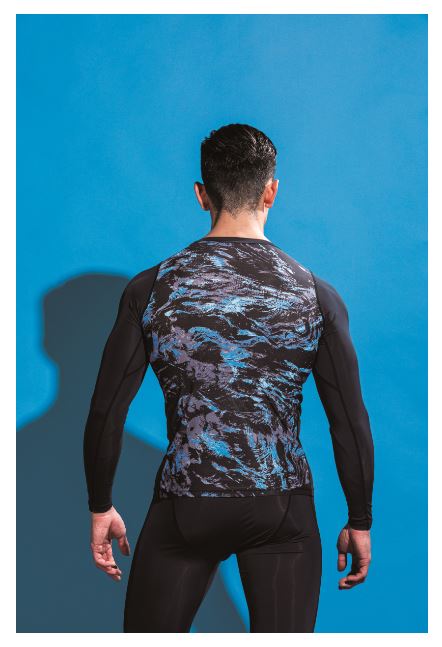 BT パワーストレッチEVO ロングスリーブ クルーネックシャツS~3L カモフラ×ブラック