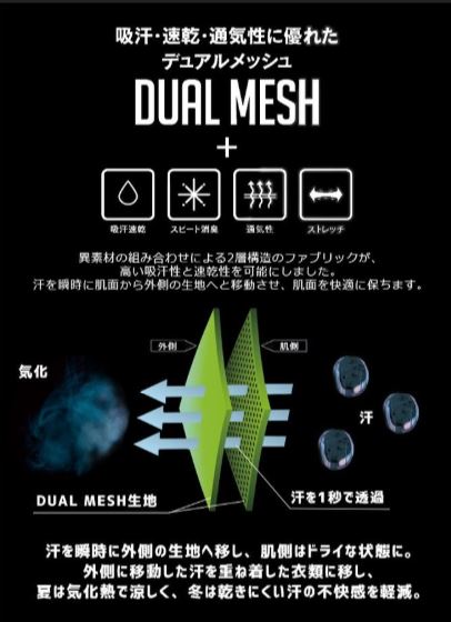 BTデュアル3Dファーストレイヤー　ショートスリーブ　クルーネックシャツS~3L ホワイト