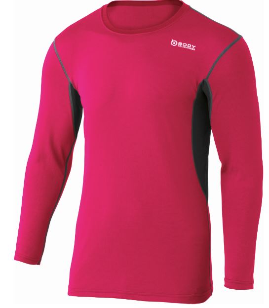 BTデュアルメッシュ　ロングスリーブ　クルーネックシャツS~3L マゼンタ×グレー