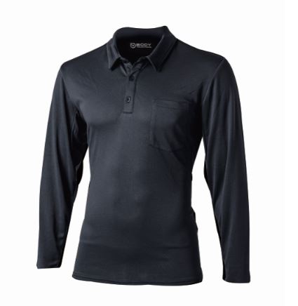 BTデュアルメッシュ　ロングスリーブ　ポロシャツS~3L ブラック