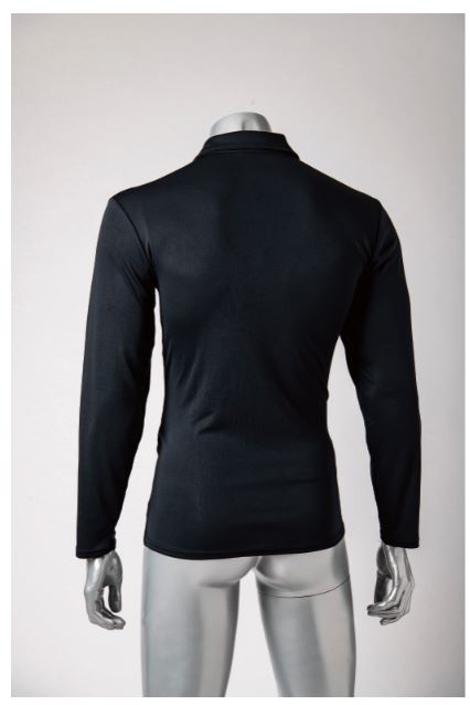 BTデュアルメッシュ　ロングスリーブ　ポロシャツS~3L ブラック